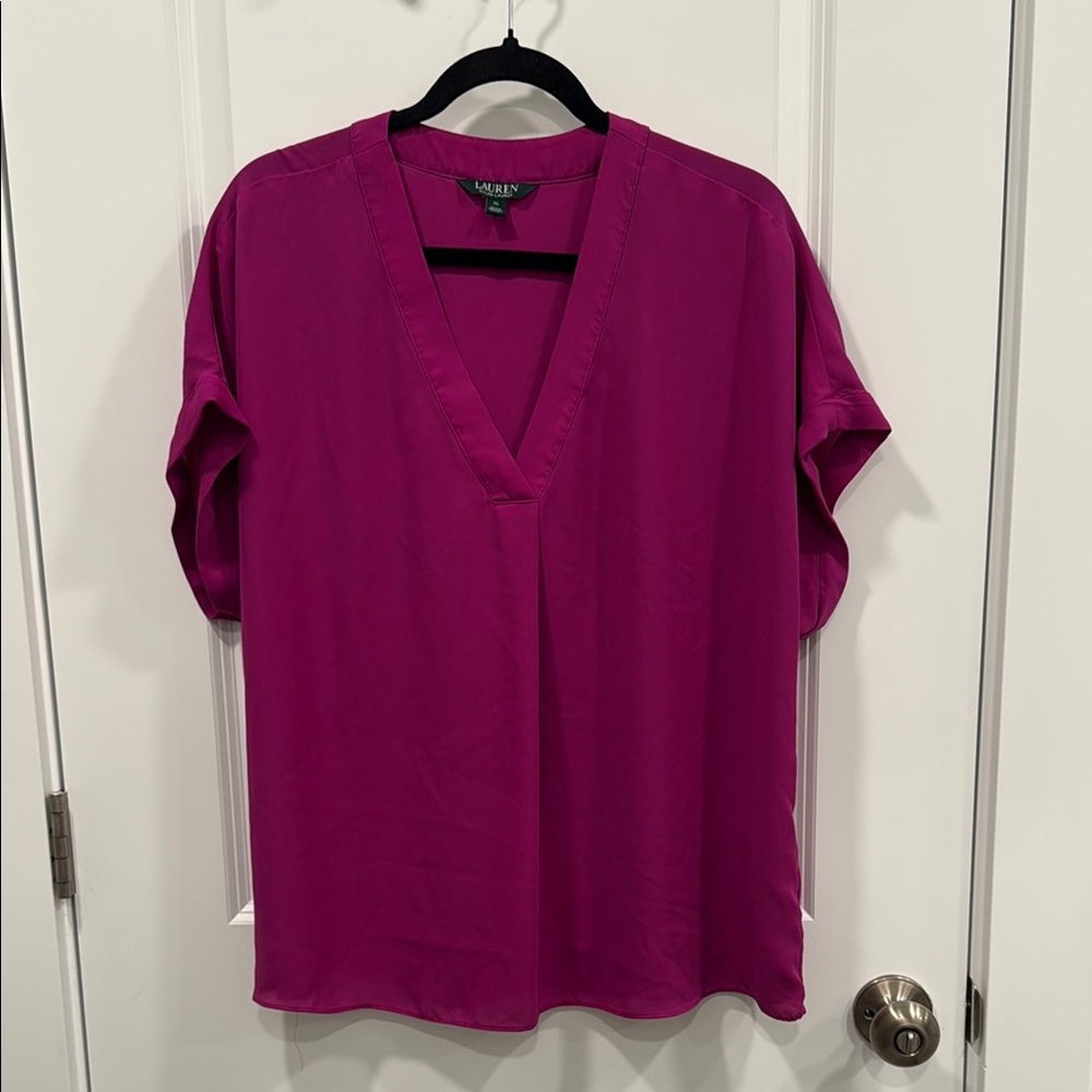 Lauren Ralph Lauren Relaxed Fuschia Blouse with Dolman Sleeves
